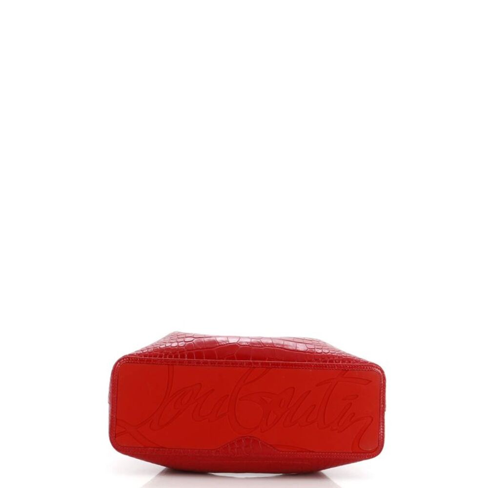 Christian Louboutin Cabarock Tote Crocodile Embossed Leather Small Red - Picture 4 of 7
